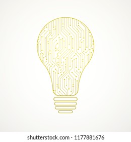 circuit board in light bulb shape