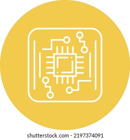 Circuit Board line circle icon vector image. Can also be used for web apps, mobile apps and print media.