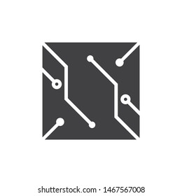 circuit board line,cpu,chip icon logo illustration vector design