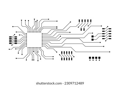 Circuit board. lines and dots connect.
