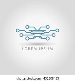 Circuit board, microchip icon. Vector illustration.