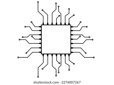 circuit board with a microprocessor for a computer scheme vector illustration electronics