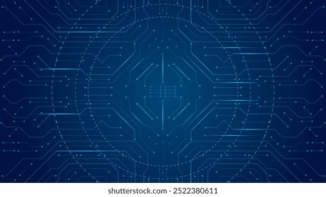 Circuit board in modern technology or Artificial intelligence AI. Computer machine learning vector editable