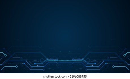 Circuit board. Motherboard. Blue technology background. 