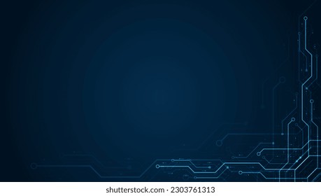 Circuit board. Motherboard. Blue technology background.