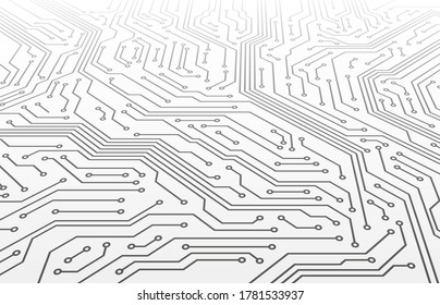 Circuit board. Motherboard scheme in perspective, digital microchip computer technology abstract 3d vector texture. Electronic processor tech, integrated computing element illustration