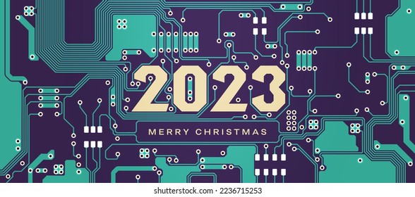 Circuit Board New Year Card