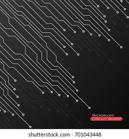 Circuit board on black background. Abstract technology, vector illustration eps 10