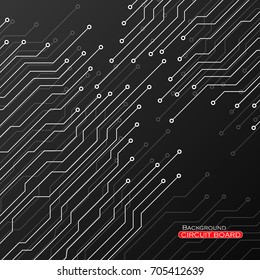 Circuit board on black background. Abstract technology, vector illustration eps 10