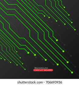 Circuit board on black background. Abstract technology, vector illustration eps 10