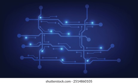 circuit board on blue background