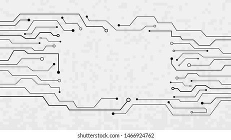 Circuit board on white background. Technology vector background.