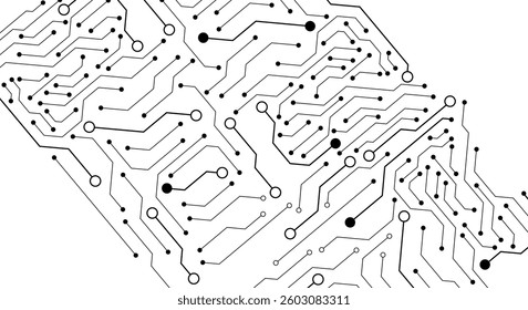 Circuit board on white background. 