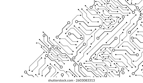 Circuit board on white background. Technology vector background. 