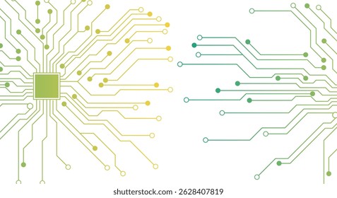 Circuit board on white background Electrical connection system