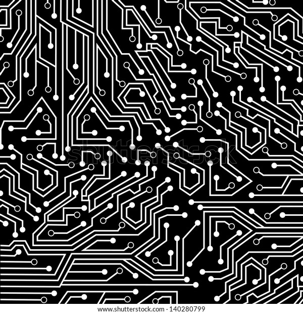 Circuit Board Over Black Background Vector Stock Vector (Royalty Free ...