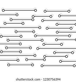 Circuit board pattern dots and lines for technology background. Vector illustration