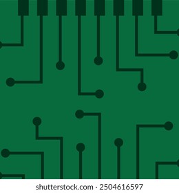 Circuit board pattern with interconnected lines and nodes, suitable for technology and electronics concepts. Motherboard. Electronic. 