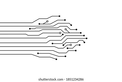 circuit board pattern technology. White background technology with line. vector illustration in flat. 