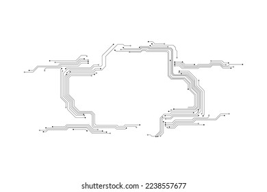 circuit board pattern vector frame on the white for technology background