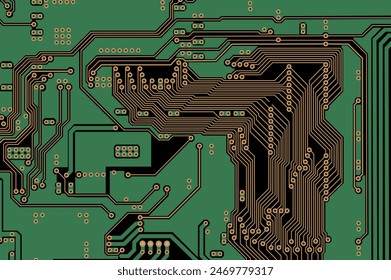 Platine in den Farben Grün, Gold und Schwarz