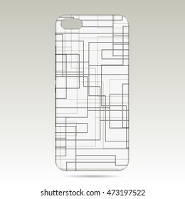 circuit board Phone case vector illustration.