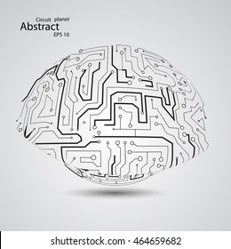 Circuit board planet eps 10, vector illustration