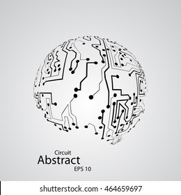Circuit board planet eps 10, vector illustration