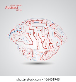Circuit board planet eps 10, vector illustration