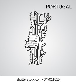 Circuit board Portugal eps 10, vector elegant illustration
