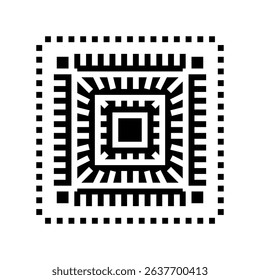 circuit board quantum computer glyph icon vector. circuit board quantum computer sign. isolated symbol illustration