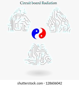 Circuit board radiation,vector eps 10 10