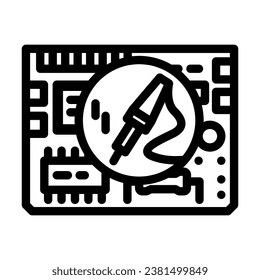 circuit board repair electronics line icon vector. circuit board repair electronics sign. isolated contour symbol black illustration