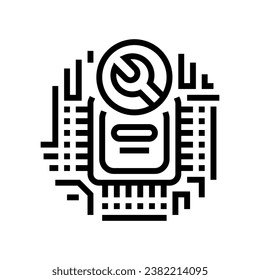 circuit board repair electronics line icon vector. circuit board repair electronics sign. isolated contour symbol black illustration
