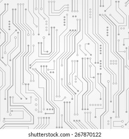 Circuit board. Seamless electronic pattern. Vector illustration