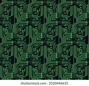 placa de circuito padrão sem costura cor verde fundo