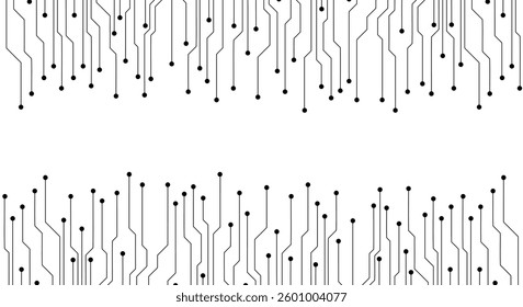 Circuit board seamless pattern isolated on white background.
