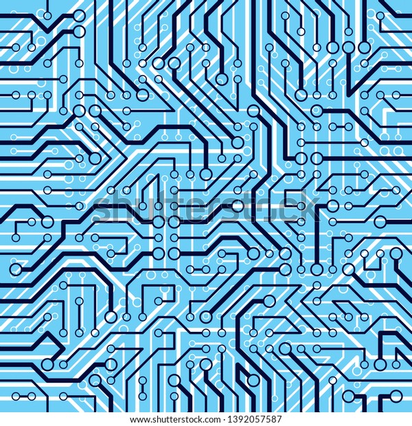 Circuit Board Seamless Pattern Vector Background Stock Vector (Royalty ...