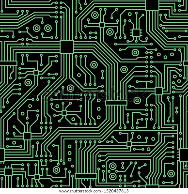 Circuit Board Seamless Pattern Your Design Stock Vector (Royalty Free ...