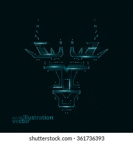 Circuit board shape of deer head, abstract technology illustration eps10