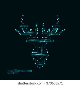 Circuit board shape of deer head, abstract technology illustration eps10