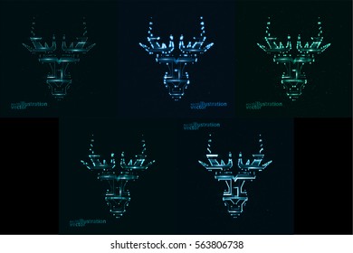 Circuit board shape of deer head, abstract technology illustration 