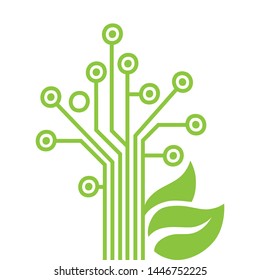circuit board shaped tree, vector