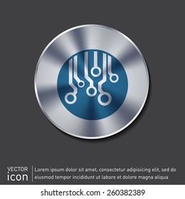 Circuit board sign icon. Technology scheme symbol. 