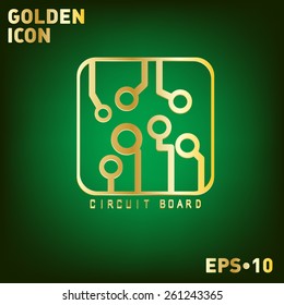 Circuit board sign icon. Technology scheme symbol. 