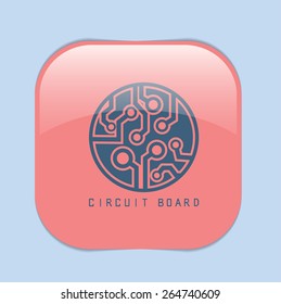 Circuit board sign icon. Technology scheme symbol. 