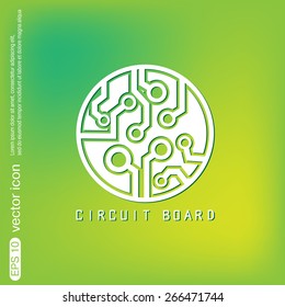 Circuit board sign icon. Technology scheme symbol. 