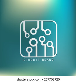 Circuit board sign icon. Technology scheme symbol. 