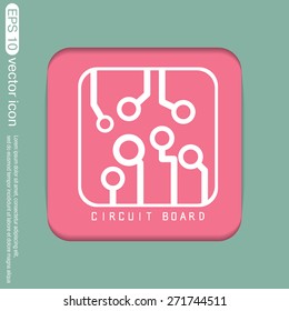 Circuit board sign icon. Technology scheme symbol. 