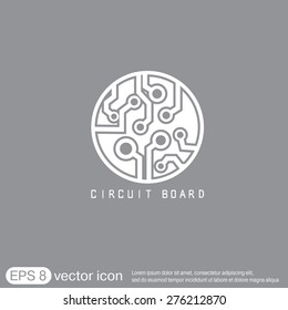 Circuit board sign icon. Technology scheme symbol. 